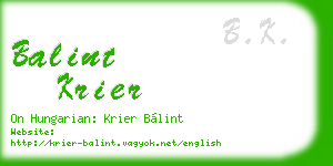 balint krier business card